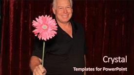  Presentation with middle ages - Slide deck consisting of hearts puzze - handsome middle aged man smells background and a  colored foreground