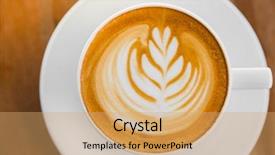  Presentation with art - Presentation theme enhanced with hearts puzze - latte coffee art background and a coral colored foreground