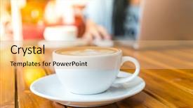  Presentation with matcha latte latte art - Presentation with hearts puzze - latte coffee art background and a coral colored foreground