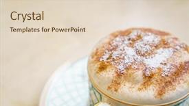  Presentation with matcha latte latte art - Slide set enhanced with hearts puzze - latte coffee art background and a lemonade colored foreground