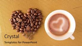  Presentation with heart shape from natural tree - Presentation featuring hearts puzze - photo of cup of coffee background and a gold colored foreground