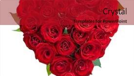  Presentation with heart flowers - Audience pleasing PPT layouts consisting of hearts puzze - rose flowers heart over white backdrop and a crimson colored foreground