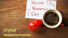  Presentation with red coffee bean - Amazing theme having hearts puzze - valentine concept cup of coffee backdrop and a tawny brown colored foreground