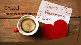  Presentation with red coffee bean - Audience pleasing slides consisting of hearts puzze - valentine concept cup of coffee backdrop and a coral colored foreground