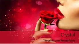  Presentation with girl design - Cool new slides with hearts puzze - valentines day art design beautiful backdrop and a red colored foreground