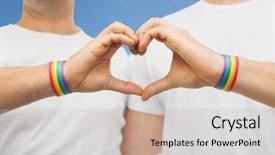  Presentation with rainbow pride - Presentation theme consisting of gay pride rainbow awareness wristbands background and a  colored foreground