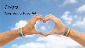  Presentation with heart clouds - Presentation consisting of  background and a  colored foreground