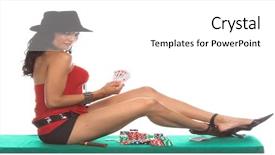  Presentation with poker - Slide set with hearts royal flush generic background and a  colored foreground