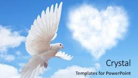  Presentation with shape - Beautiful slide set featuring hearts shape clouds and dove backdrop and a light blue colored foreground
