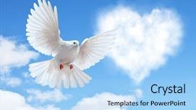  Presentation with hearts - Presentation design with hearts shape clouds and dove background and a light blue colored foreground