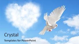  Presentation with hearts - Audience pleasing slide deck consisting of espiritu santo - blue sky with hearts shape backdrop and a light blue colored foreground