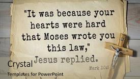  Presentation with bible verses - PPT layouts with hearts were hard that moses background and a mint green colored foreground