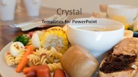  Presentation with fruit - PPT layouts featuring hearty-breakfast-with-bread background and a coral colored foreground