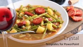  Presentation with chorizo - Slides featuring hearty-italian-soup-minestrone background and a gold colored foreground