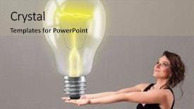  Presentation with realistic - Beautiful slides featuring heat current - beautiful young lady holding realistic backdrop and a  colored foreground