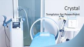  Presentation with medical equipment - Colorful presentation design enhanced with heat current - special medical equipment in modern backdrop and a light blue colored foreground