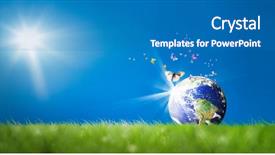  Presentation with landscape maintenance work - Presentation with heatmap - conceptual image of world background and a teal colored foreground