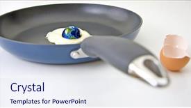  Presentation with egg - PPT layouts consisting of safety environmental collage - fried egg earth background and a sky blue colored foreground