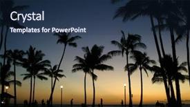  Presentation with waikiki beach - Cool new presentation theme with heatmap - waikiki beach hawaii taken backdrop and a navy blue colored foreground