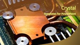  Presentation with pipe heat - Slide set consisting of heat pipe - copper cooling system background and a tawny brown colored foreground