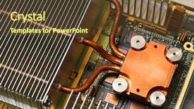  Presentation with heat pipe - Slide deck featuring heat pipe - copper cooling system background and a tawny brown colored foreground