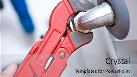  Presentation with heat pipe - Beautiful slide deck featuring heat pipe - technician using a wrench backdrop and a light gray colored foreground