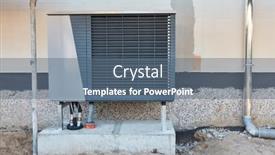  Presentation with heat - Slide set consisting of heat-pump-with-ventilation-system background and a ocean colored foreground