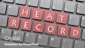  Presentation with record - Colorful slide deck enhanced with heat-record-on-keyboard backdrop and a  colored foreground