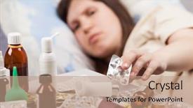  Presentation with vitamin - Amazing PPT theme having heat recovery - adult woman patient hand holding backdrop and a coral colored foreground