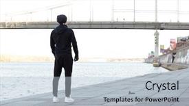  Presentation with heat - Amazing slide deck having heat recovery - back view of man athlete backdrop and a light blue colored foreground