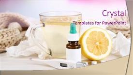 Presentation with heat - Beautiful slide deck featuring heat recovery - hot tea for colds pills backdrop and a pink colored foreground