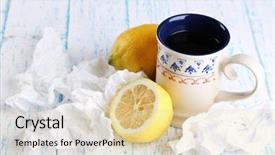  Presentation with heat - Presentation having heat recovery - hot tea for colds background and a lemonade colored foreground