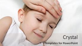  Presentation with fever medicine - Cool new PPT theme with heat recovery - little illness child medicine flu backdrop and a coral colored foreground