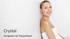  Presentation with smiling paramedic sitting in ambulance - Presentation enhanced with heat recovery - smiling young woman sitting background and a white colored foreground