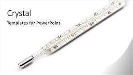  Presentation with heat - Amazing presentation theme having heat recovery - thermometer isolated on white backdrop and a  colored foreground