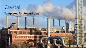  Presentation with heat - Presentation having heat station in the city background and a light blue colored foreground