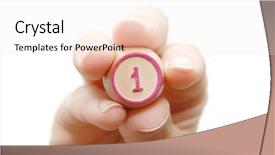  Presentation with number - Colorful slide set enhanced with heat stroke - female hand holds keg number backdrop and a sky blue colored foreground