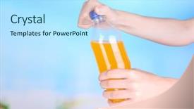  Presentation with heat stroke - Theme enhanced with heat stroke - hand opening bottle with sweet background and a  colored foreground