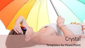  Presentation with heat stroke - PPT theme having heat stroke - young woman with heatstroke lying background and a coral colored foreground