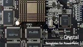  Presentation with integrated circuits - Audience pleasing presentation theme consisting of heat transfer - close up of integrated circuits backdrop and a dark gray colored foreground