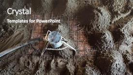  Presentation with pump - PPT theme featuring heat transfer - concrete pump tool in action background and a tawny brown colored foreground