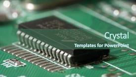  Presentation with circuit - Cool new PPT theme with heat transfer - integrated circuit backdrop and a ocean colored foreground