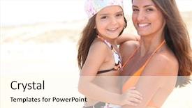  Presentation with transfer - Amazing PPT theme having heat transfer - mother and daughter in his backdrop and a cream colored foreground