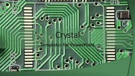  Presentation with printed circuit board - Presentation theme featuring heat transfer - printed circuit board background and a ocean colored foreground