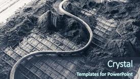  Presentation with flooding - PPT theme featuring heat transfer - pump hose trasferring concrete background and a ocean colored foreground