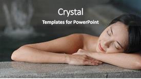  Presentation with onsen - Beautiful PPT theme featuring heat treatment - woman enjoy japanese onsen backdrop and a dark gray colored foreground