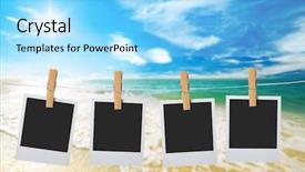  Presentation with heat - Slide set having heat wave - beach sand and sky background and a arctic colored foreground