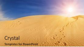  Presentation with sand dunes - Slide deck with wall of hindu temple india background and a tawny brown colored foreground