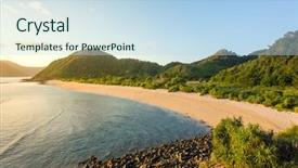  Presentation with sand - Amazing slide deck having heat wave - long kuta sand beach lombok backdrop and a sky blue colored foreground