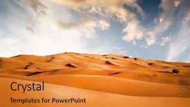  Presentation with desert - Presentation theme with heat wave - sandy desert on background background and a gold colored foreground